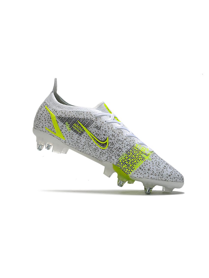 Nike Mercurial Vapor 14 Elite SG-PRO Soccer Cleats White Black Metallic  Silver Volt