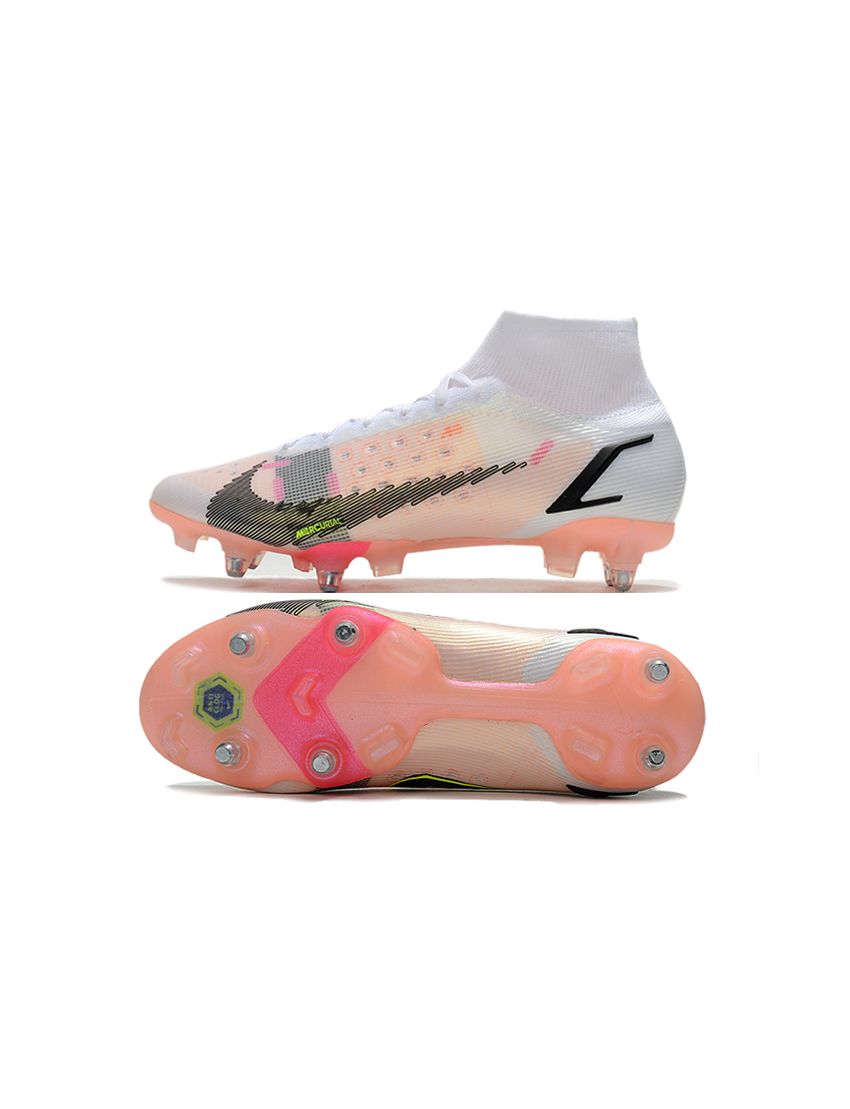 New Nike Mercurial Superfly 8 Elite Turf - White Bright Crimson Pink Blast