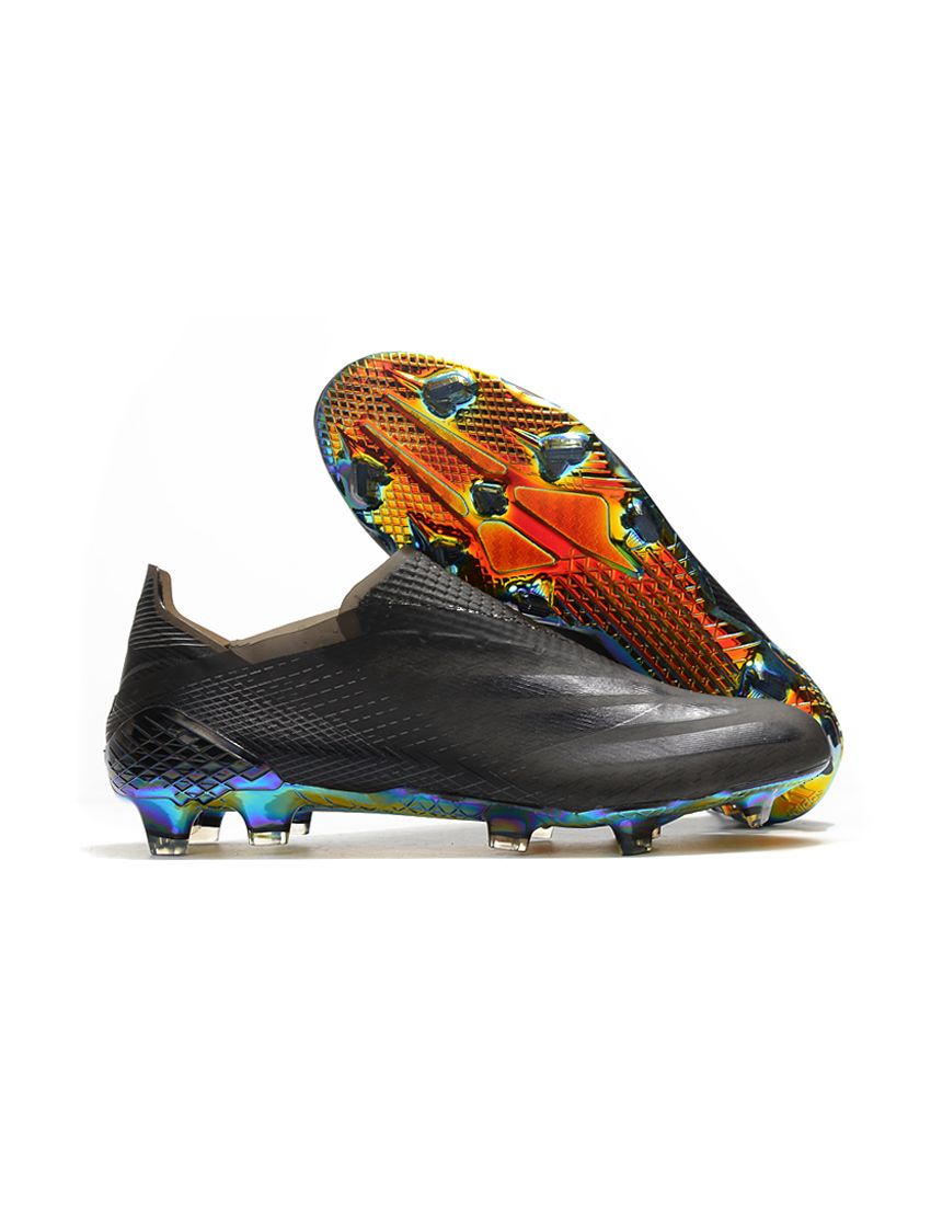 Adidas X Ghosted FG Soccer Cleats Core Black/Signal Cyan
