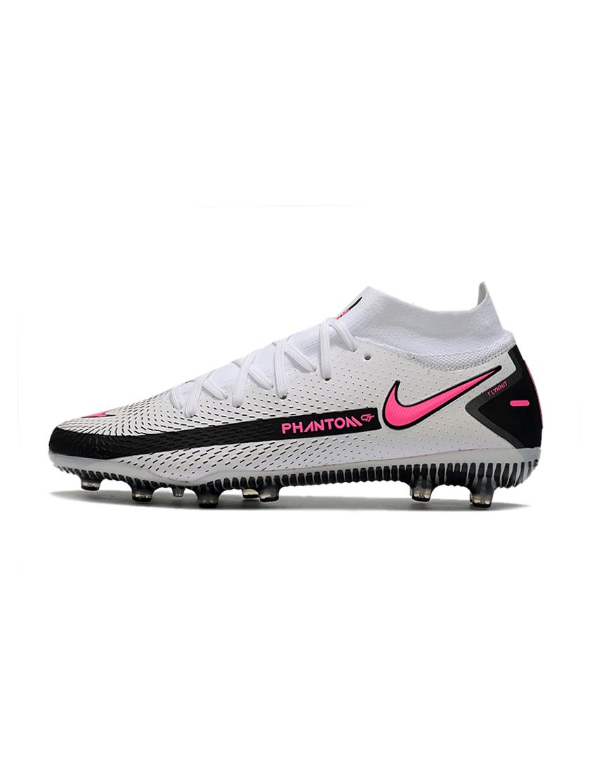 AG Soccer Cleats in White, Pink & Black