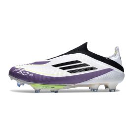 adidas F50+ Messi Elite Laceless FG Triunfo Estelar - Footwear White/Core Black/Unity Purple