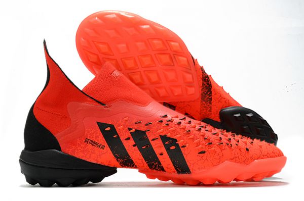 soccer cleats red and black